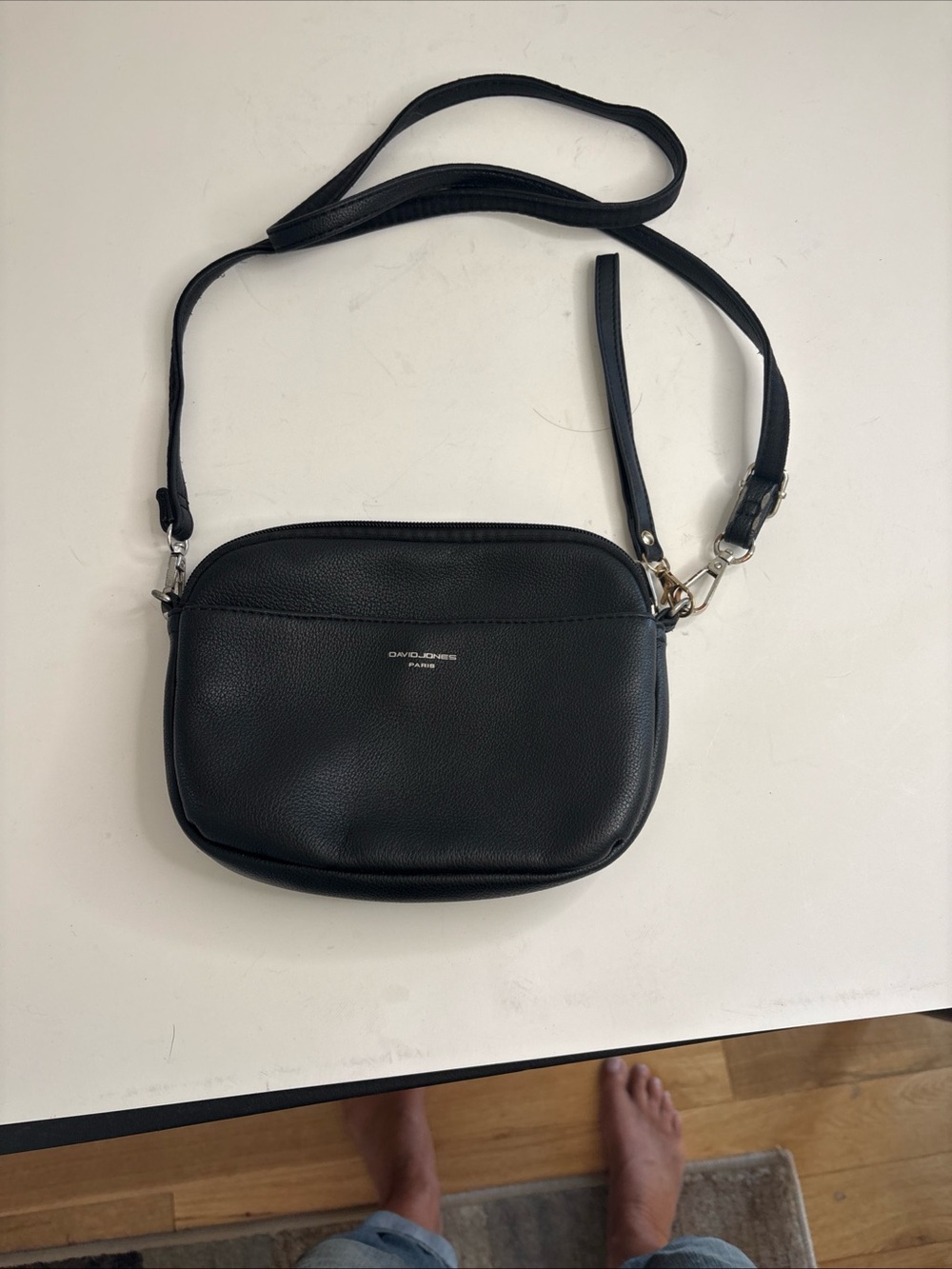 Black Crossbody Bag David Jones PU Leather
